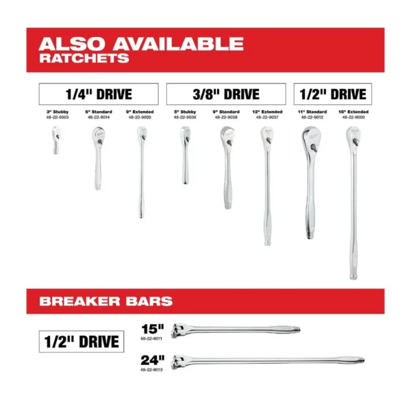 Milwaukee 106-Piece Ratchet and Socket Sets with PACKOUT Organizer 48-22-9486 - Image 8