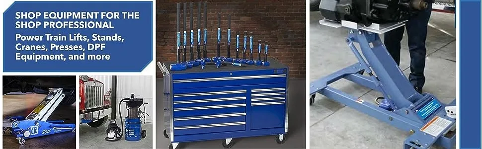 OTC Shop Equipment Power Train Lifts Stands Cranes Presses DPF Equipment