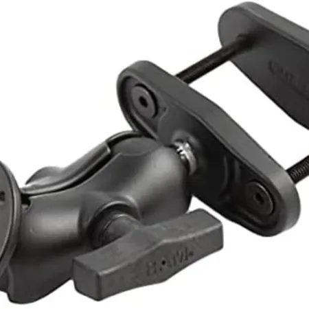 RAM MOUNTS (RAM-101U-B-247-25 2.5" Max Width Clamp Mount with 1.5" Diameter Ball Short Double Socket Arm and 2.5" Round Base