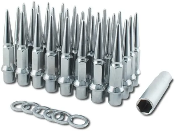 Metal Lugz Spiked Lugz - Dually Chrome 14x1.5 Thread 4.9" Overall Length kit Contains 32 Lugs & 1 Key -7004K8 - Image 2