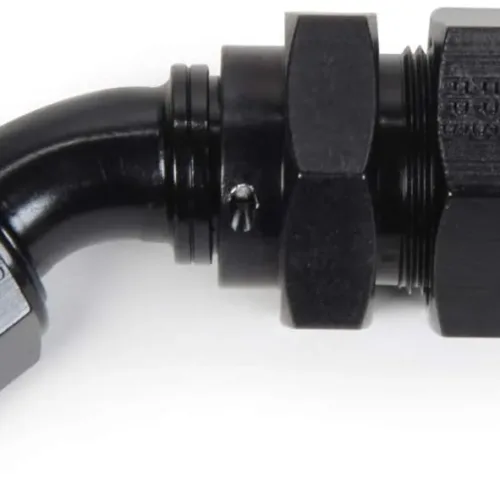 Fragola Fitting, Hose End, Race-Rite, PTFE Hose, 45 Degree, 12 an Hose to 12 an Female, Swivel, Aluminum, Black, Each