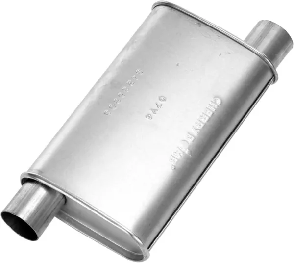 Cherry Bomb 16812CB - Turbo Classic Steel Oval Gray Exhaust Muffler (2.25" Offset ID, 2.25" Offset OD, 13" Length) - Image 2
