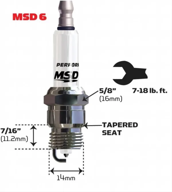 MSD Ignition 37234 Spark Plug, 4 Pack (6IR6Y) - Image 2