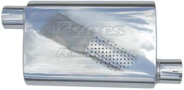 Pypes Exhaust MVR16 Race Pro 14" Long 3" Offset Inlet 3" Offset Outlet 409 Stainless Steel Muffler