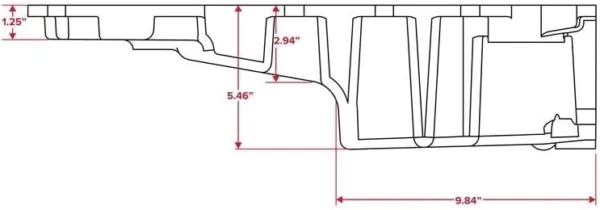 TSP 81073BK Low-Profile Retro-Fit LSX Aluminum Rear Sump Oil Pan, Aluminum, Black - Image 2