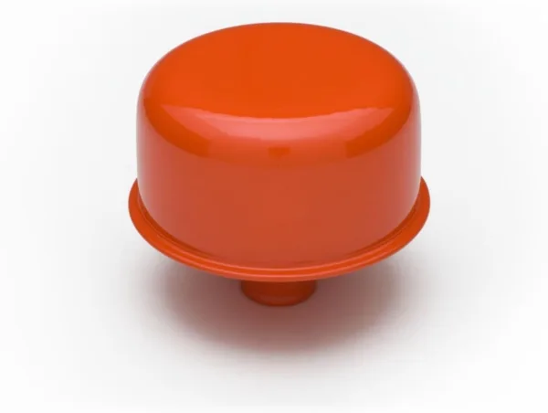 TRANS-DAPT PERFORMANCE - 3/4" NECK PUSH-IN BREATHER CAP- CHEVY ORANGE POWDER-COAT (9952)