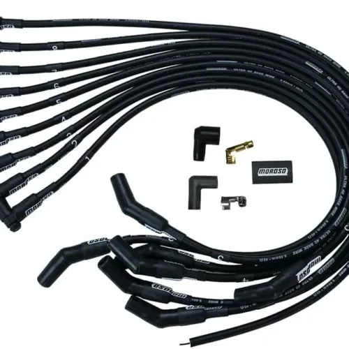 Moroso 73716 Black Ultra 40 Spark Plug Wires, Fits Small Block Ford 351W, 135 Degree Plug Ends, HEI Distributor Ends