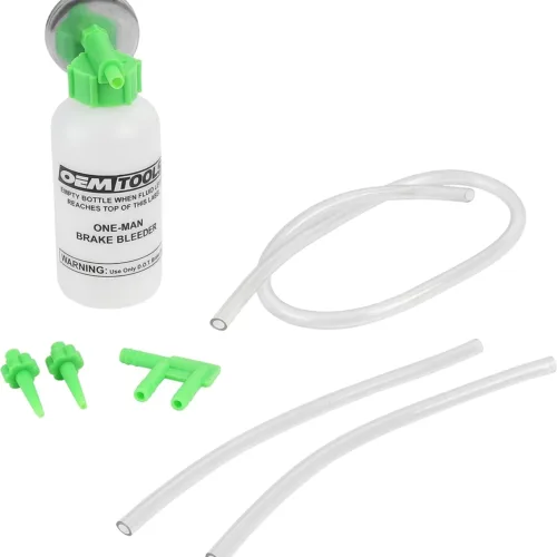 OEMTOOLS 25036 Bleed-O-Matic One-Man Brake Bleeder Kit, Featuring An Opaque Brake Bleed Bottle / Transparent Hoses and Tapered