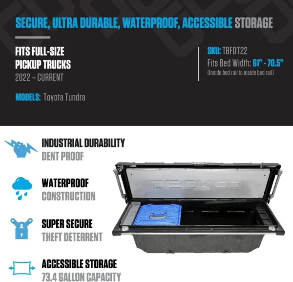 DECKED Truck Tool Box Full Depth Without Ladder | DO NOT Fit Carbon Pro Beds - Image 3