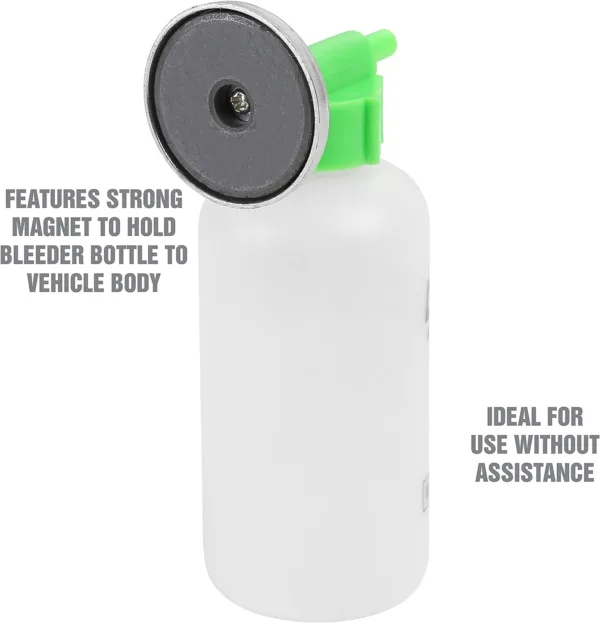 OEMTOOLS 25036 Bleed-O-Matic One-Man Brake Bleeder Kit, Featuring An Opaque Brake Bleed Bottle / Transparent Hoses and Tapered - Image 4