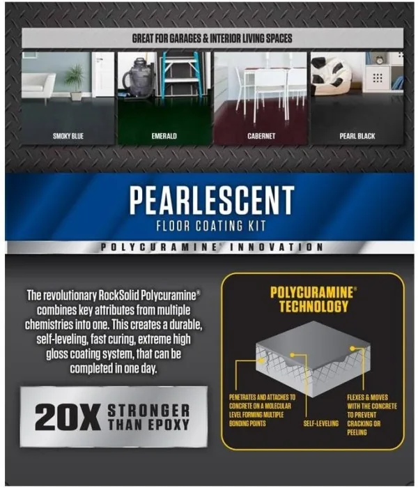 Rust-Oleum 306328 RockSolid Pearlescent 1 Car Garage Floor Coating Kit, Smoky Blue - Image 6