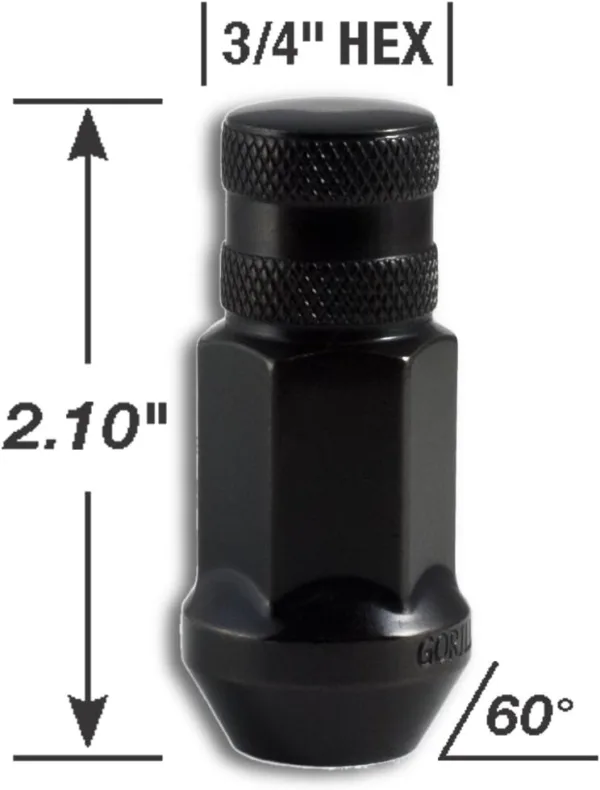 Gorilla Automotive 45188BC-20 Black 1/2" Thread Size Forged Steel Chrome Finish Closed End Lug Nut, (Pack of 20) - Image 2