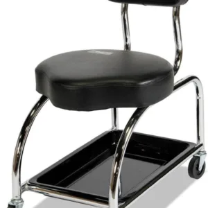 ShopSol 3010001 Heavy Duty Mechanics Stool with Backrest and Tool Tray. 450-Pound Capacity