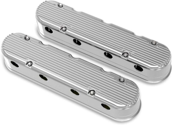 Holley 241-181 2-Pc LS Finned Valve Covers - Polished Finish