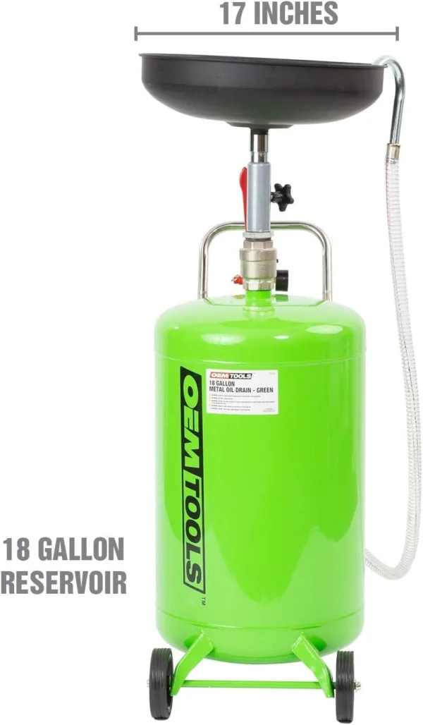 OEMTOOLS 87042 18 Gallon Portable Oil Lift Drain, Waste Oil Drain with Steel Waste Oil Container, Oil Changing, Oil Dolly for - Image 4