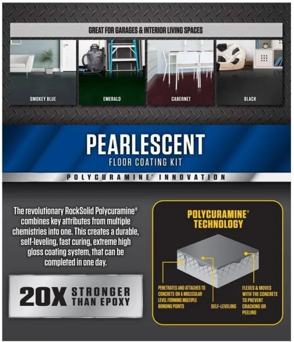 Rust-Oleum 306325 RockSolid Pearlescent 1 Car Garage Floor Coating Kit, Pearl Black - Image 6
