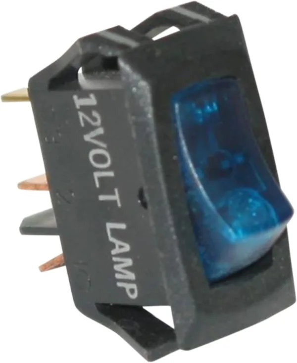 Painless Performance 80412 Small Rocker Switch, On-Off, Blue Lighted