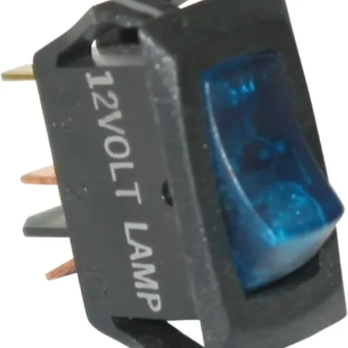 Painless Performance 80412 Small Rocker Switch, On-Off, Blue Lighted
