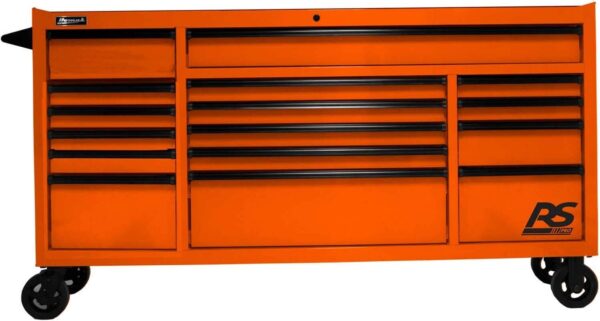 Homak OG04072160 RS Pro Series 16 Drawer Orange Roller Tool Cabinet, 72" W X 24" D X 40-3/8"H