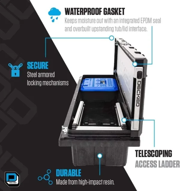 DECKED Truck Tool Box Full Depth Without Ladder | DO NOT Fit Carbon Pro Beds - Image 2
