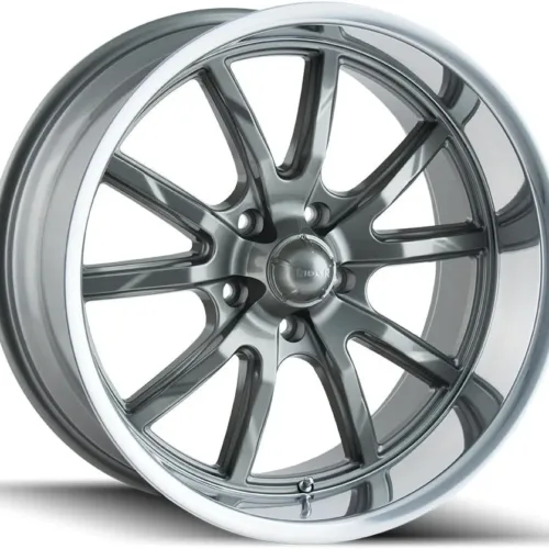 Ridler 650 Grey/Polished Lip Wheel with Painted Finish (15 x 7. inches /5 x 120 mm, 0 mm Offset)