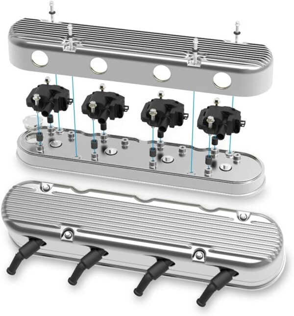 Holley 241-181 2-Pc LS Finned Valve Covers - Polished Finish - Image 3