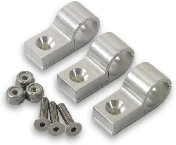 Earls 170204ERLP 1/4" Polished Aluminum Line Clamp, 6 Pack