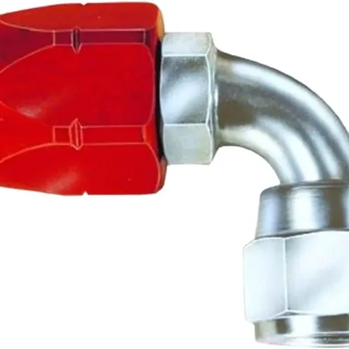 Aeroquip FBM1031 AQP Hose Fitting -04AN Hose Size 90 deg. Elbow Non-Swivel Steel Red/Silver Bulk Packaged