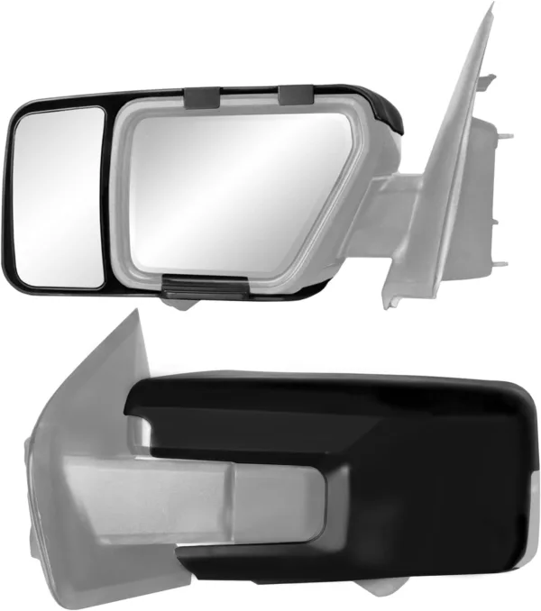 K Source Snap & Zap Custom Towing Mirror Pair for Ford F150, Black