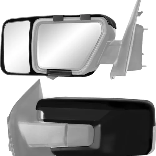 K Source Snap & Zap Custom Towing Mirror Pair for Ford F150, Black