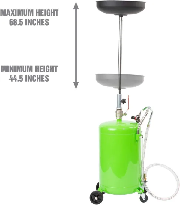 OEMTOOLS 87042 18 Gallon Portable Oil Lift Drain, Waste Oil Drain with Steel Waste Oil Container, Oil Changing, Oil Dolly for - Image 5