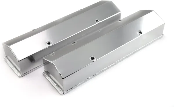 Speedmaster PCE314.1099.01 Fits Chevy SBC 350 Polished Long Bolt Fabricated Valve Covers - Tall w/o Hole
