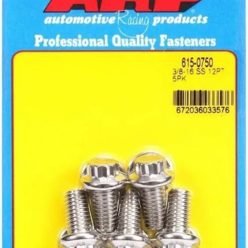 Autoracing Products 615-0750 S/S Bolt Kit – 12pt. (5) 3/8-16 x 0.750