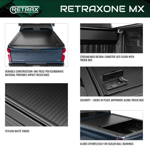 RetraxONE MX Retractable Truck Bed Tonneau Cover | 60374 | Fits 2015 - 2020 Ford F-150 Super Crew, Super Cab & Reg. Cab 6' 7" - Image 4