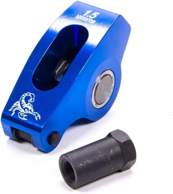 Scorpion Racing 1035-1 1.5 SBC 3/8 Self-Aligning Blue Race Single Rocker Arm w/Polylock