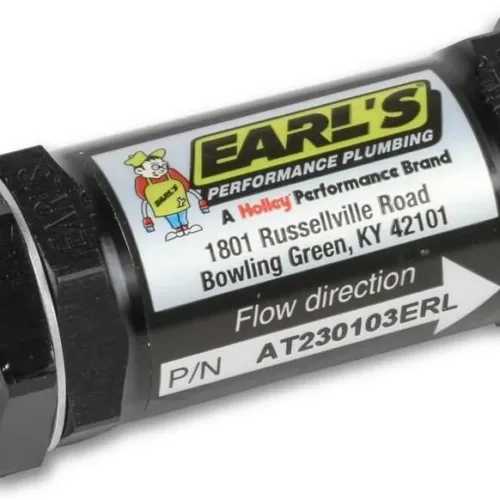 Earl’s 5/16-3/8 Barb Fuel Filter Black