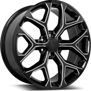 REV Wheels 582M-2298324 582 Series- 22x9-5.94 BS - 6x5.5/6x139.7 -Black/Machined Lip Finish