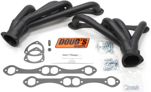 Doug's Headers (D3320-B) 1-5/8" 4-Tube Black Coating Hi-Temperature Shorty Exhaust Header for Chevrolet Camaro Small Block