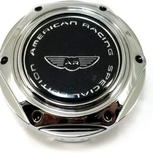 AMERICAN RACING CHROME PLASTIC SNAP IN CENTER CAP WITH SPECIAL EDITION WINGS LOGO