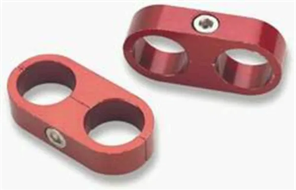 Earl's Performance 167016ERLP Hose And Tubing Separator Clamshell Packaging 1 in. Package Of 2 Red Anodized Hose And Tubing