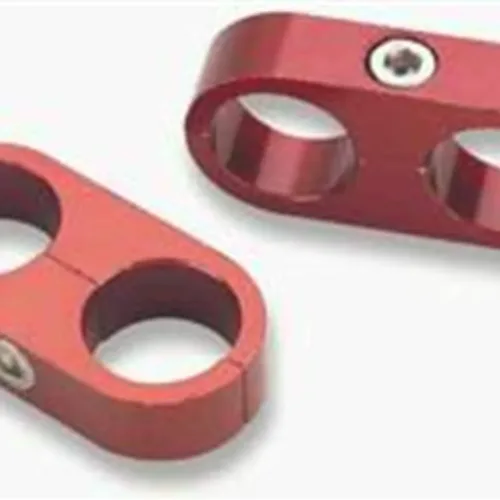Earl’s Performance 167016ERLP Hose And Tubing Separator Clamshell Packaging 1 in. Package Of 2 Red Anodized Hose And Tubing