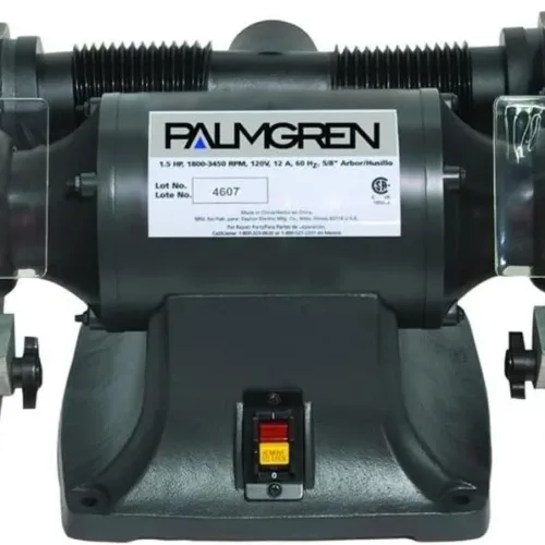 Palmgren 82061 1/3HP, 115/230V POWERGRIND Bench Grinder without Dust Collection, 6-Inch, Dark Grey/Black