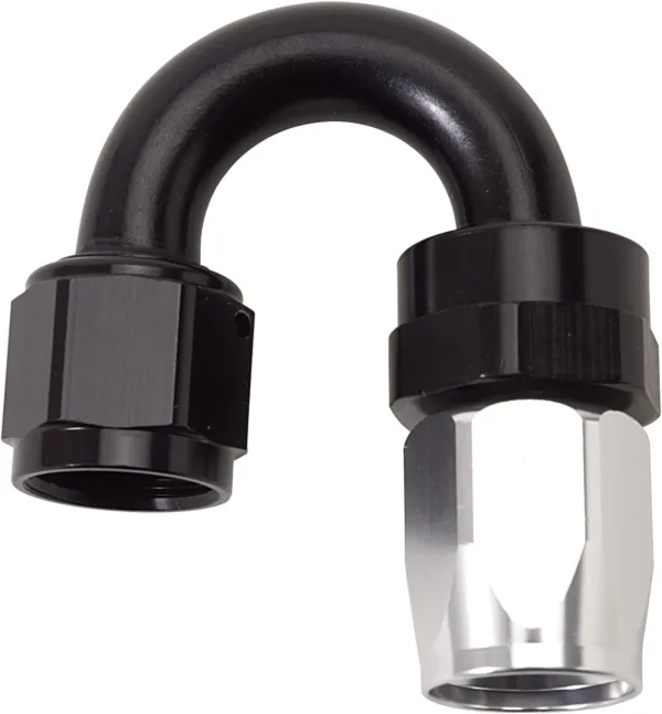 Edelbrock Russell by Edelbrock 613503 Black/Silver -6 AN 180 Degree Tight Radius Full Flow Swivel Hose End