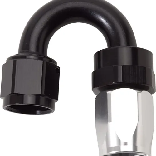 Edelbrock Russell by Edelbrock 613503 Black/Silver -6 AN 180 Degree Tight Radius Full Flow Swivel Hose End