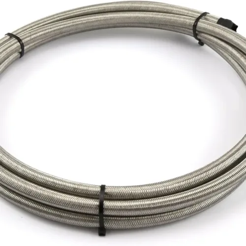 PCE by Speedmaster PCE339.1015-4 AN 1/4″ Stainless Steel Fuel Oil Braided Hose Line 20ft Roll