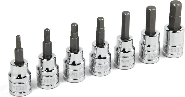 Alltrade 648661 3/8" Dr. SAE Hex Bit Socket Set, 7 Piece