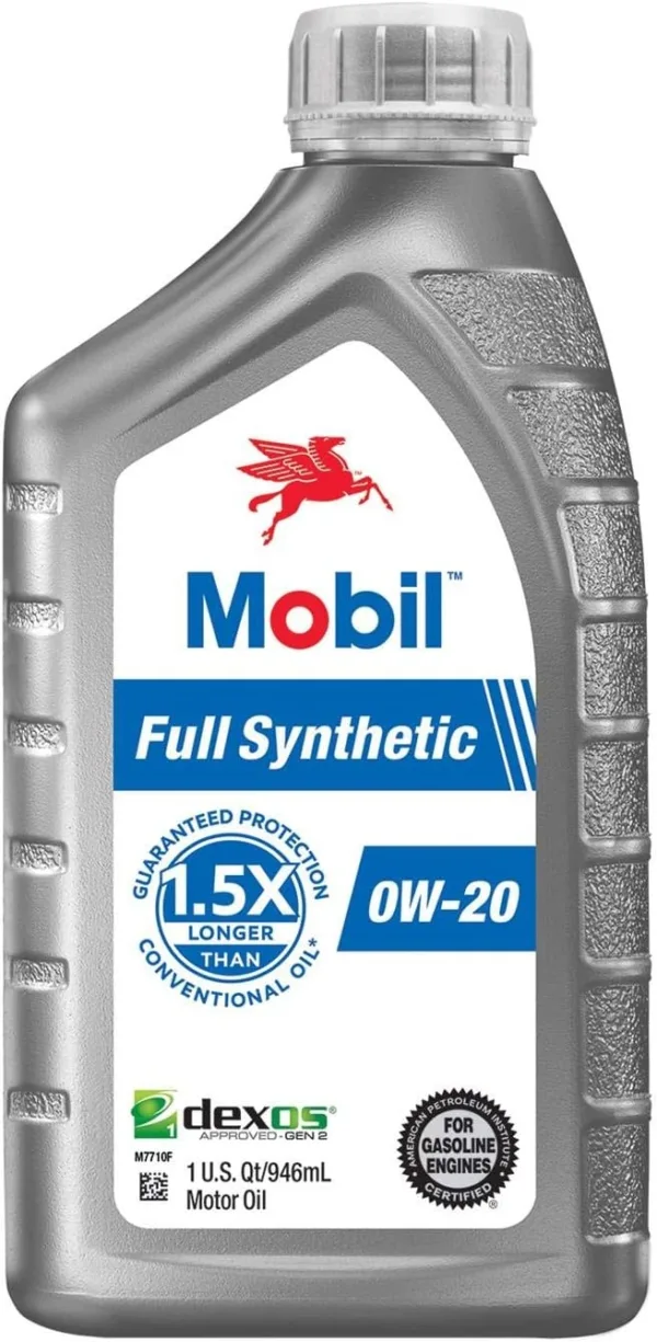 Mobil Full Synthetic Motor Oil 0W-20, 1 Quart