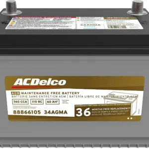 ACDelco Gold 34AGMA 36 Month Warranty AGM BCI Group 34 Battery