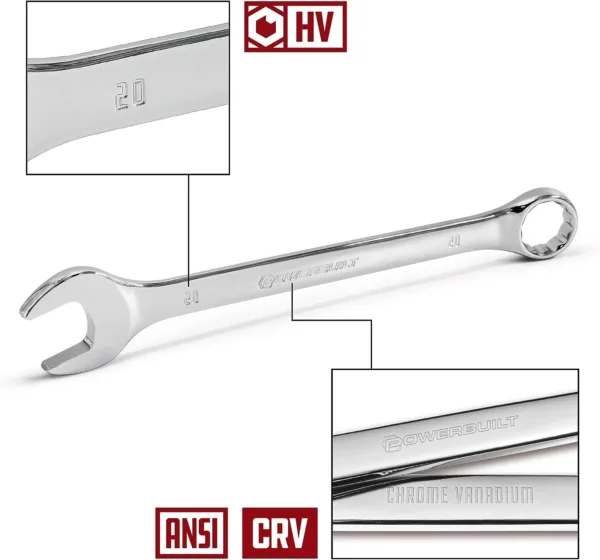 Powerbuilt 16 Piece Combination Metric Wrench Set, Box and Open End, Pro Tech Tool Series, Organization Tray - 949001 - Image 3