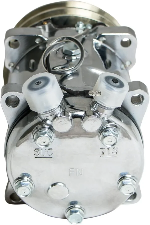 Top Street Performance HC5003C A/C Compressor with Silver Clutch (Chromed V-Belt Sanden 508 R134A Type) - Image 4